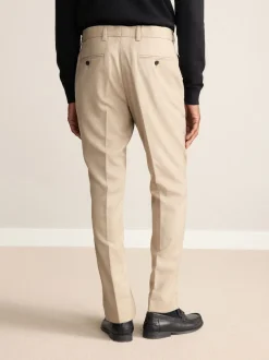 Neutral Slim Fit Signature 100% Wool Trousers With Motion Flex Waistband