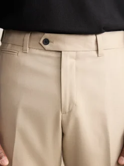 Neutral Slim Fit Signature 100% Wool Trousers With Motion Flex Waistband