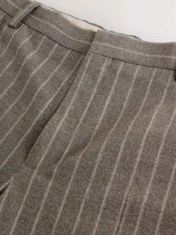 Neutral Slim Fit Striped Suit Trousers