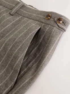 Neutral Slim Fit Striped Suit Trousers