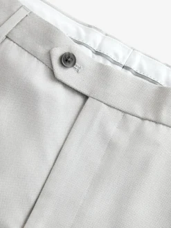 Neutral Slim Fit Textured Suit Trousers
