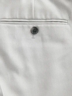 Neutral Slim Fit Textured Suit Trousers