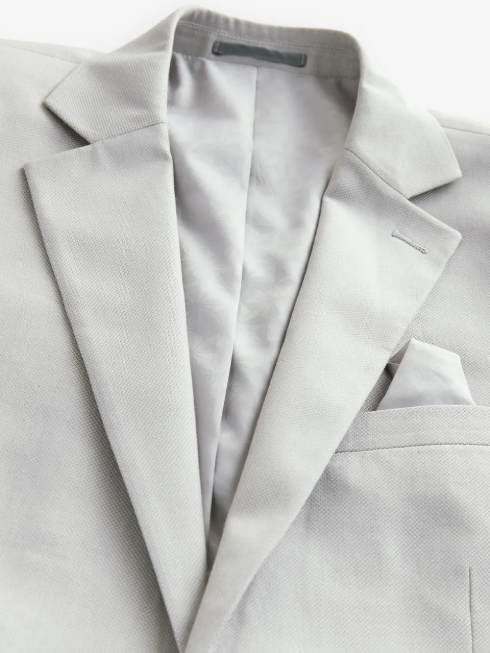 Neutral Slim Fit Textured Suit Jacket