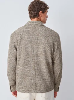 Neutral Smart Check Jacket with Wool