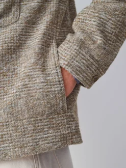 Neutral Smart Check Jacket with Wool