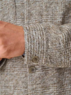 Neutral Smart Check Jacket with Wool