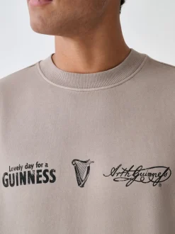 Neutral Stone Guinness Licence Graphic Crew Sweatshirt