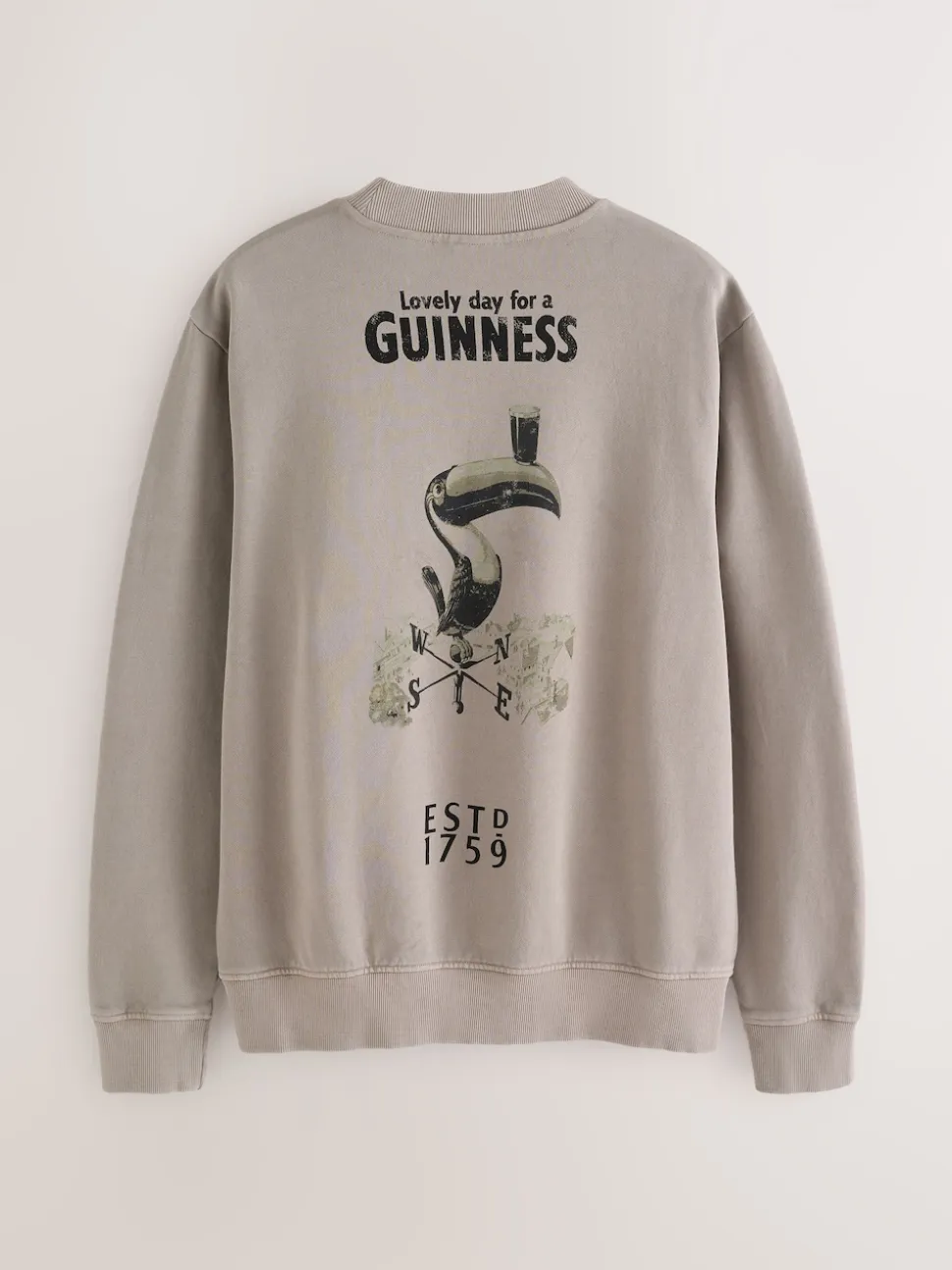Neutral Stone Guinness Licence Graphic Crew Sweatshirt