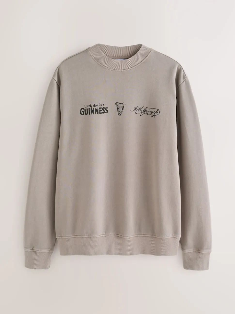 Neutral Stone Guinness Licence Graphic Crew Sweatshirt