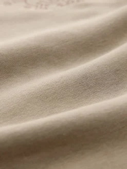 Neutral Stone Keith Haring Licence Graphic Print Quarter Zip Neck Sweatshirt
