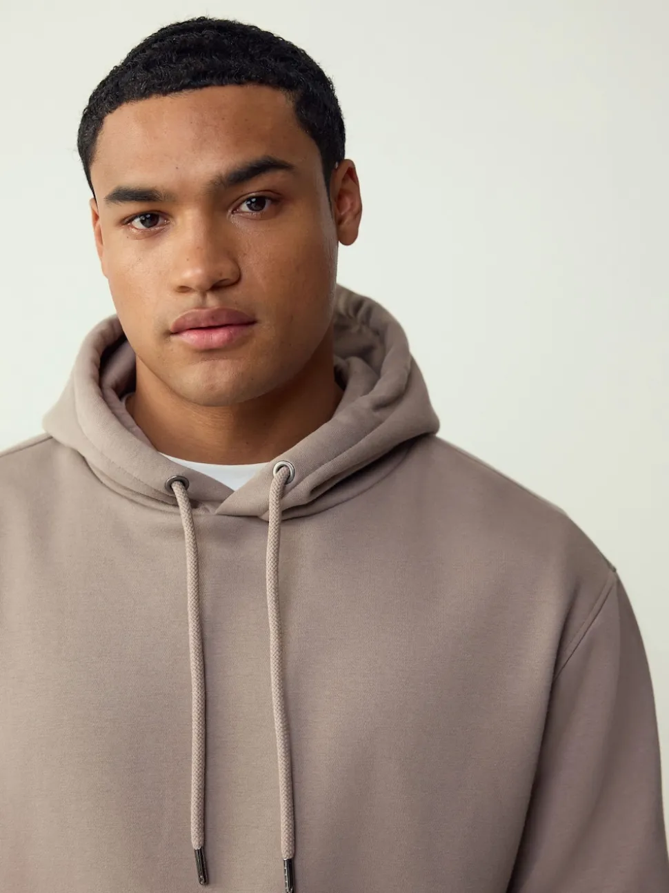 Neutral Stone Regular Fit Heavyweight Cotton Rich Jersey Hoodie