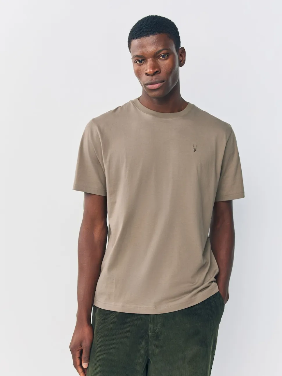 Neutral Stone Regular Fit Stag T-Shirt
