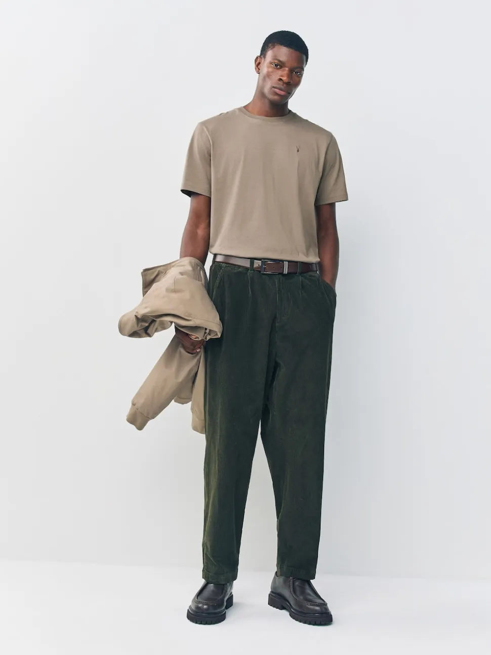 Neutral Stone Regular Fit Stag T-Shirt