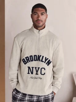 Neutral Stone Thermal Fleece Half Zip