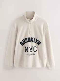 Neutral Stone Thermal Fleece Half Zip