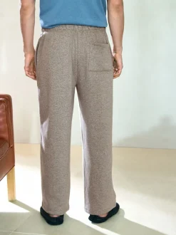 Neutral Stone Velour Lined Open Hem Joggers