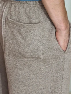 Neutral Stone Velour Lined Open Hem Joggers