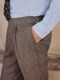Neutral Tailored Fit Merino Wool Blend Suit Trousers