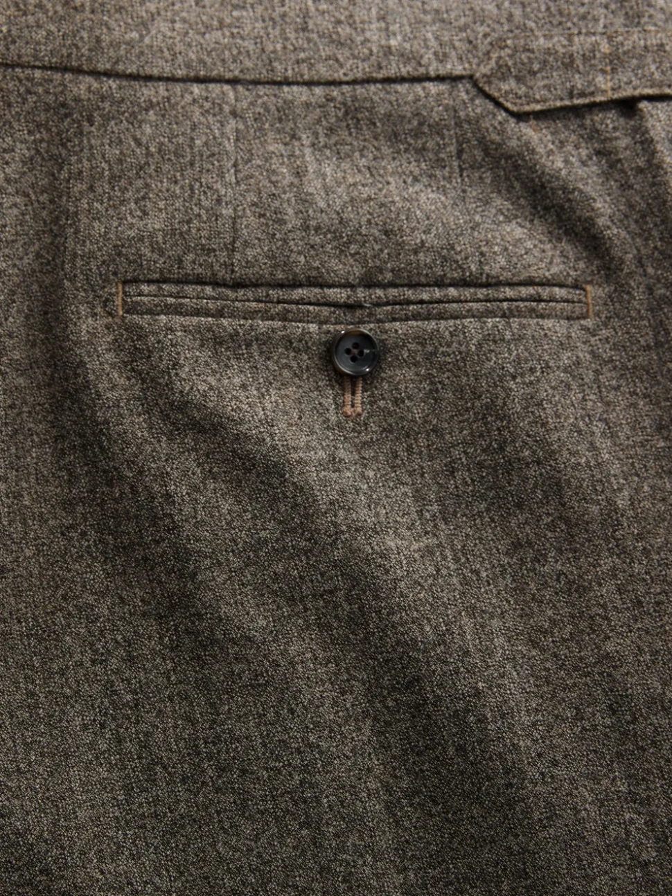 Neutral Tailored Fit Merino Wool Blend Suit Trousers