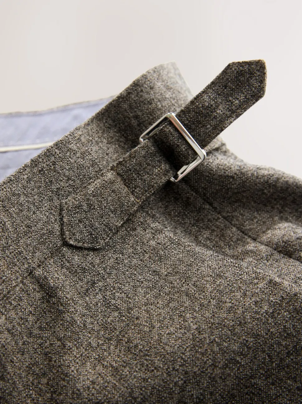 Neutral Tailored Fit Merino Wool Blend Suit Trousers