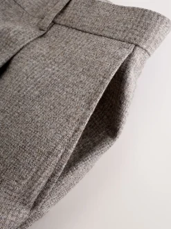 Neutral Tailored Fit Signature Marzotto 100% Italian Wool Check Suit Trousers