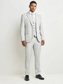 Neutral Textured Suit Waistcoat