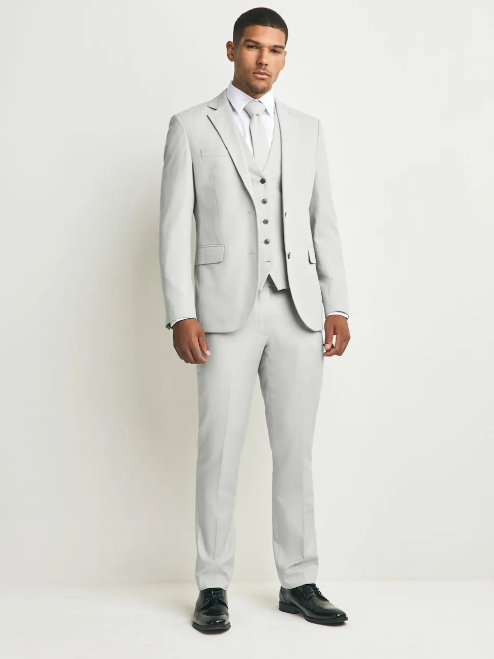 Neutral Textured Suit Waistcoat