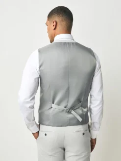 Neutral Textured Suit Waistcoat