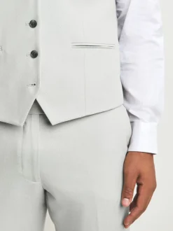 Neutral Textured Suit Waistcoat