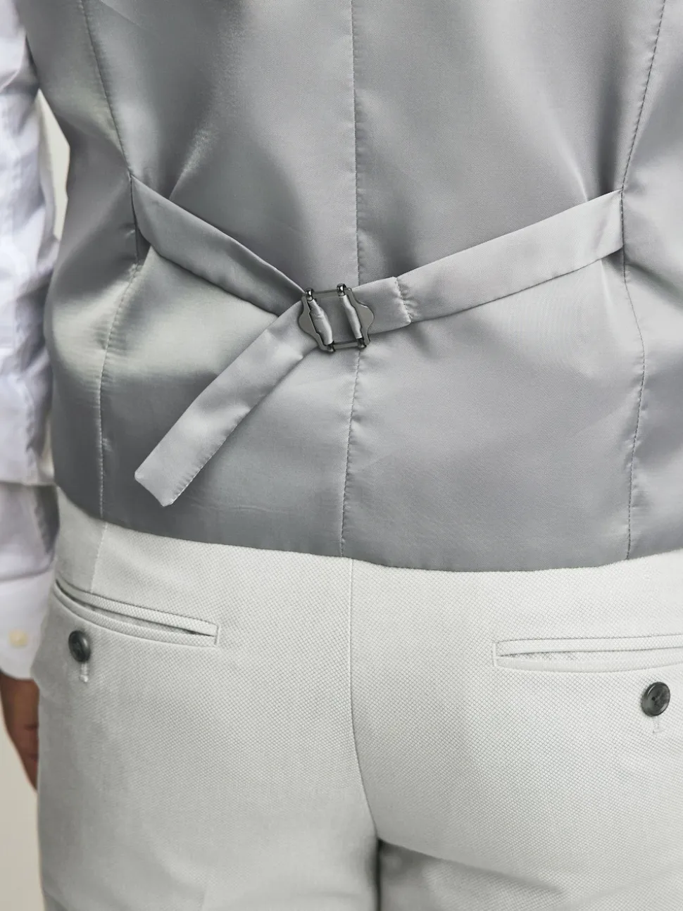 Neutral Textured Suit Waistcoat