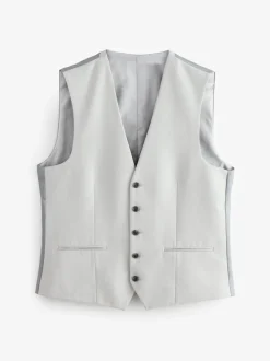 Neutral Textured Suit Waistcoat