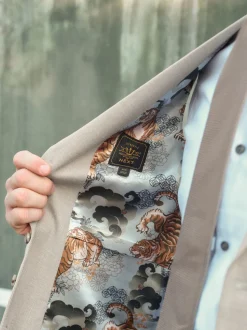 Neutral Textured Suit Waistcoat