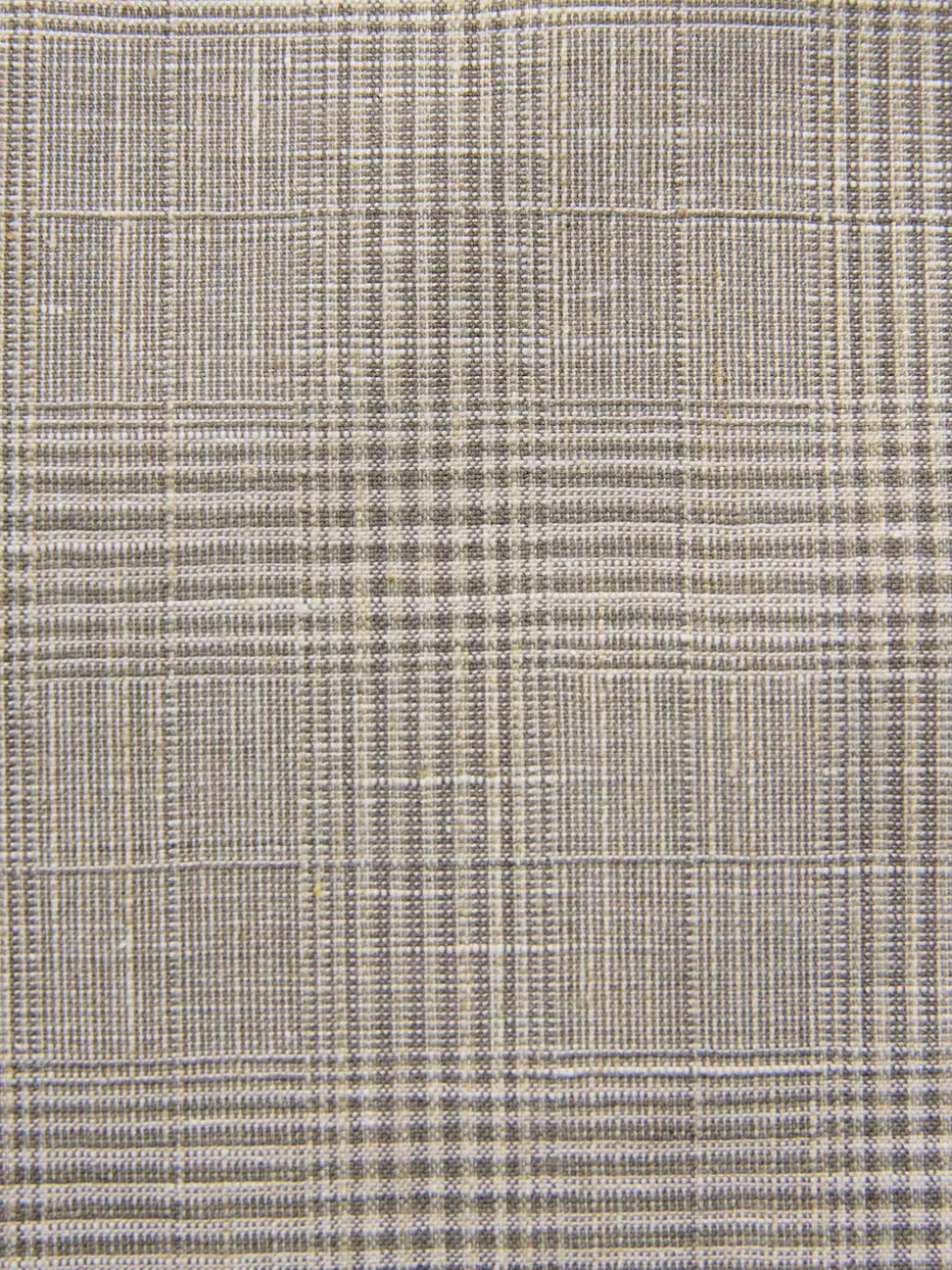 Neutral Tollegno Linen Blend Check Suit Waistcoat