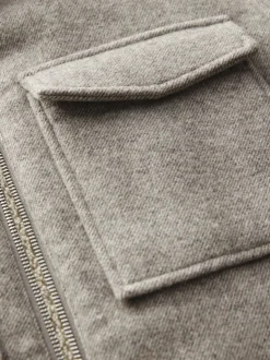 Neutral Wool Rich Borg Lined Shacket