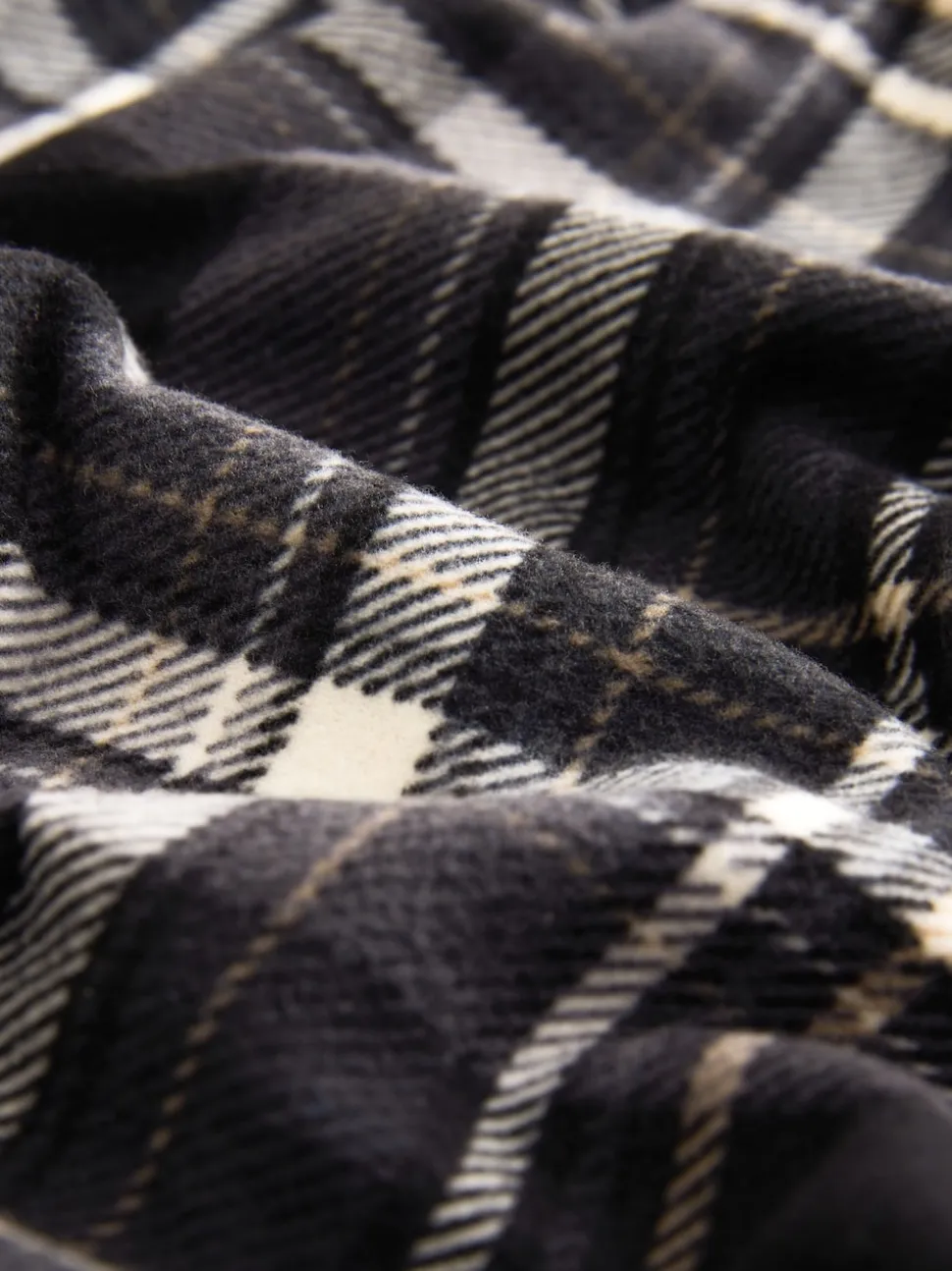 Neutral/Black Check Motionflex Cosy Open Hem Pyjama Bottoms 2 Pack