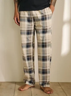 Neutral/Black Check Short Sleeve Jersey Pyjamas Set