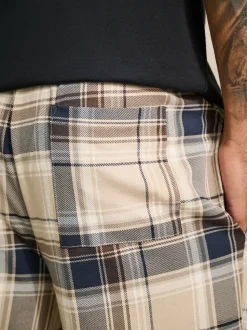 Neutral/Black Check Short Sleeve Jersey Pyjamas Set