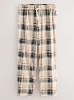 Neutral/Black Check Short Sleeve Jersey Pyjamas Set