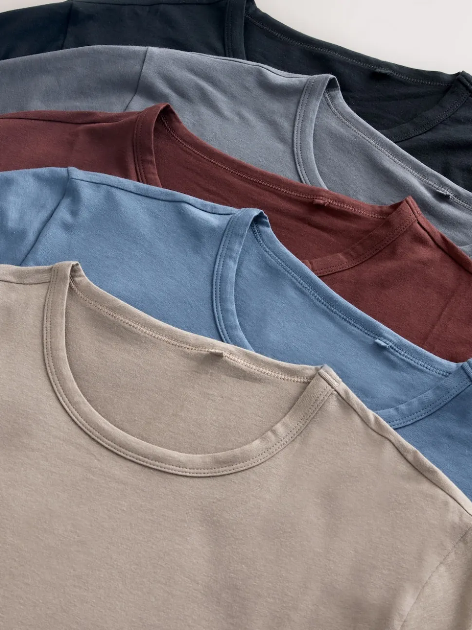 Neutral/Blue 5 Pack Modal Layering T-Shirt