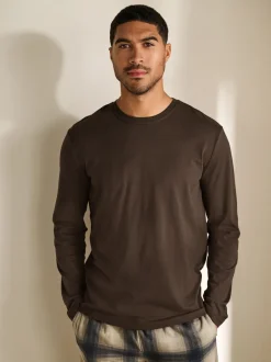 Neutral/Brown Check Motionflex Cosy Long Sleeve Cuffed Pyjamas