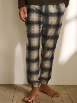 Neutral/Brown Check Motionflex Cosy Long Sleeve Cuffed Pyjamas
