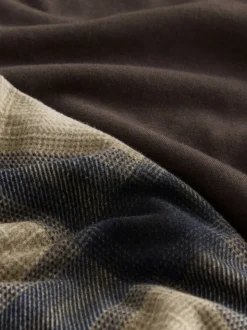 Neutral/Brown Check Motionflex Cosy Long Sleeve Cuffed Pyjamas