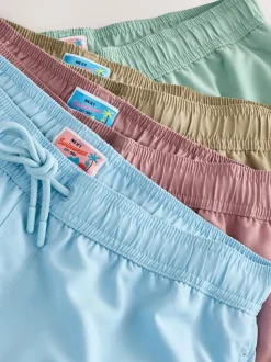Neutral/Green/Pink/Light Blue Essential Swim Shorts 4 Pack