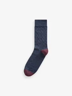Neutral/Navy Pattern Smart Socks 5 Pack
