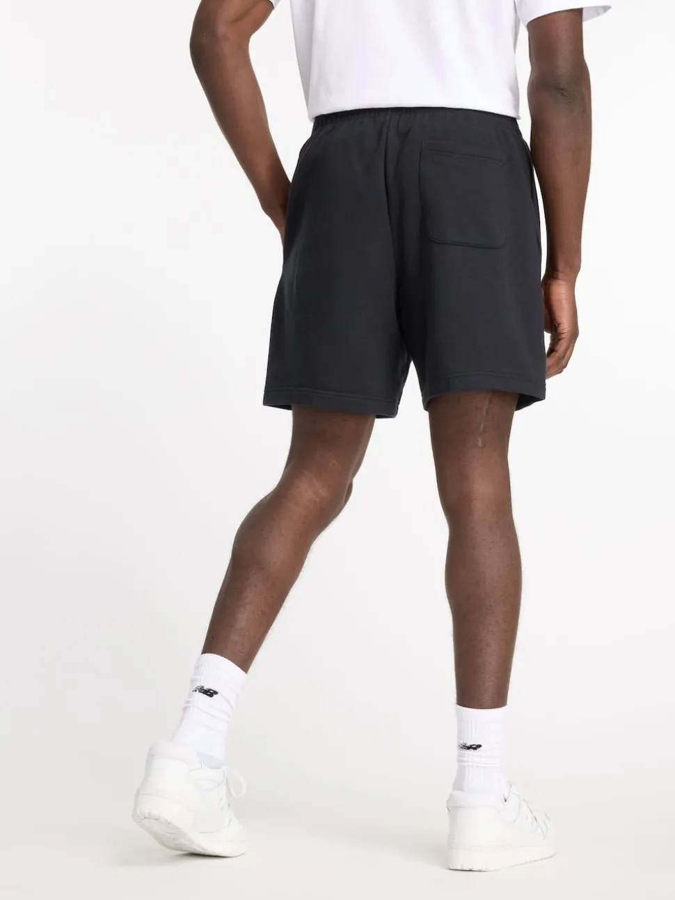 New Balance Black Mens Essential French Terry 7inch Shorts