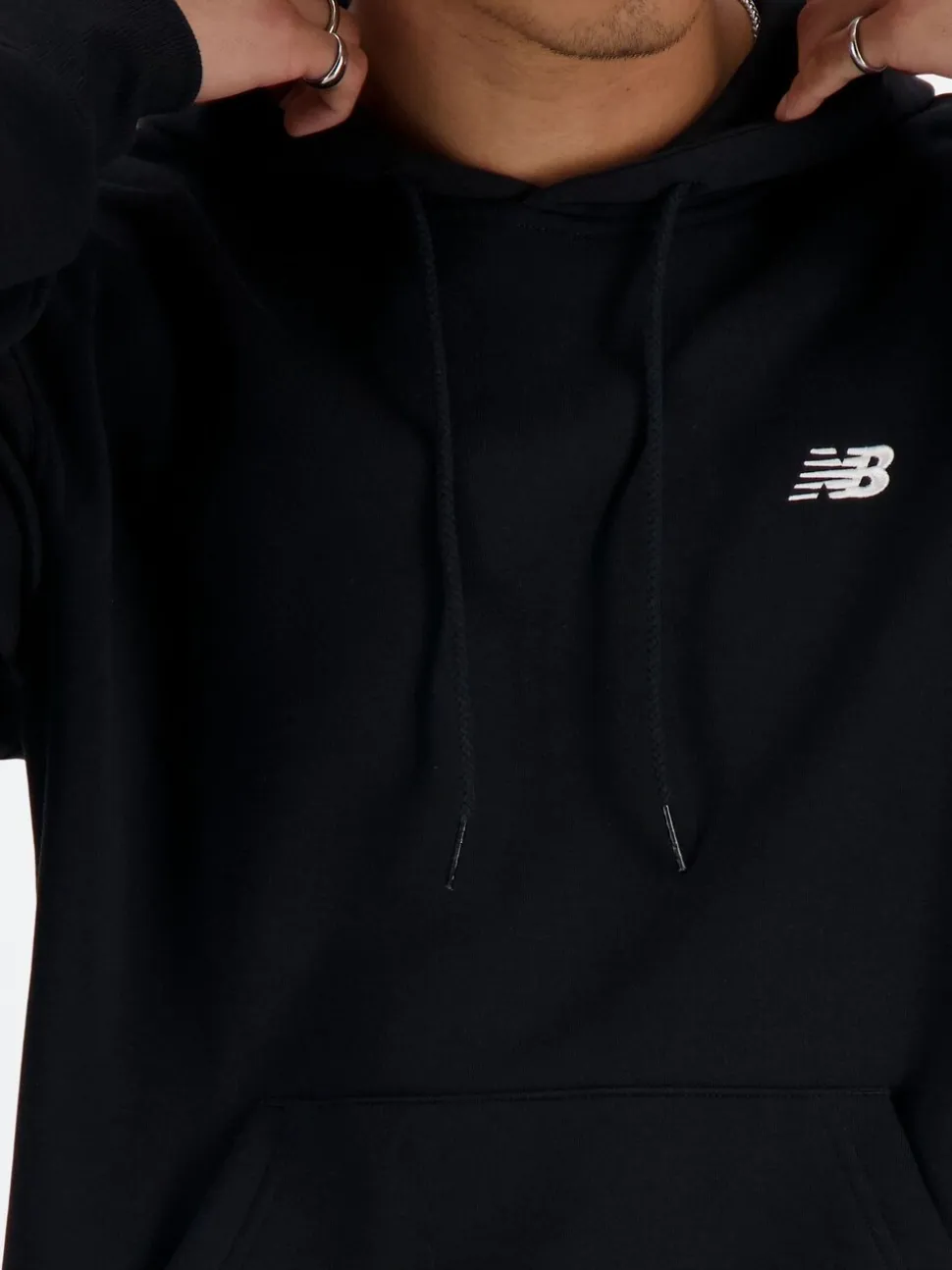 New Balance Black Mens Essential Fleece Hoodie