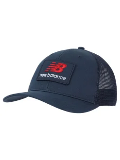 New Balance Blue Stacked Patch Logo Trucker 100% Cotton Hat