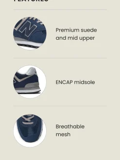 New Balance Navy Blue Mens 574 Trainers
