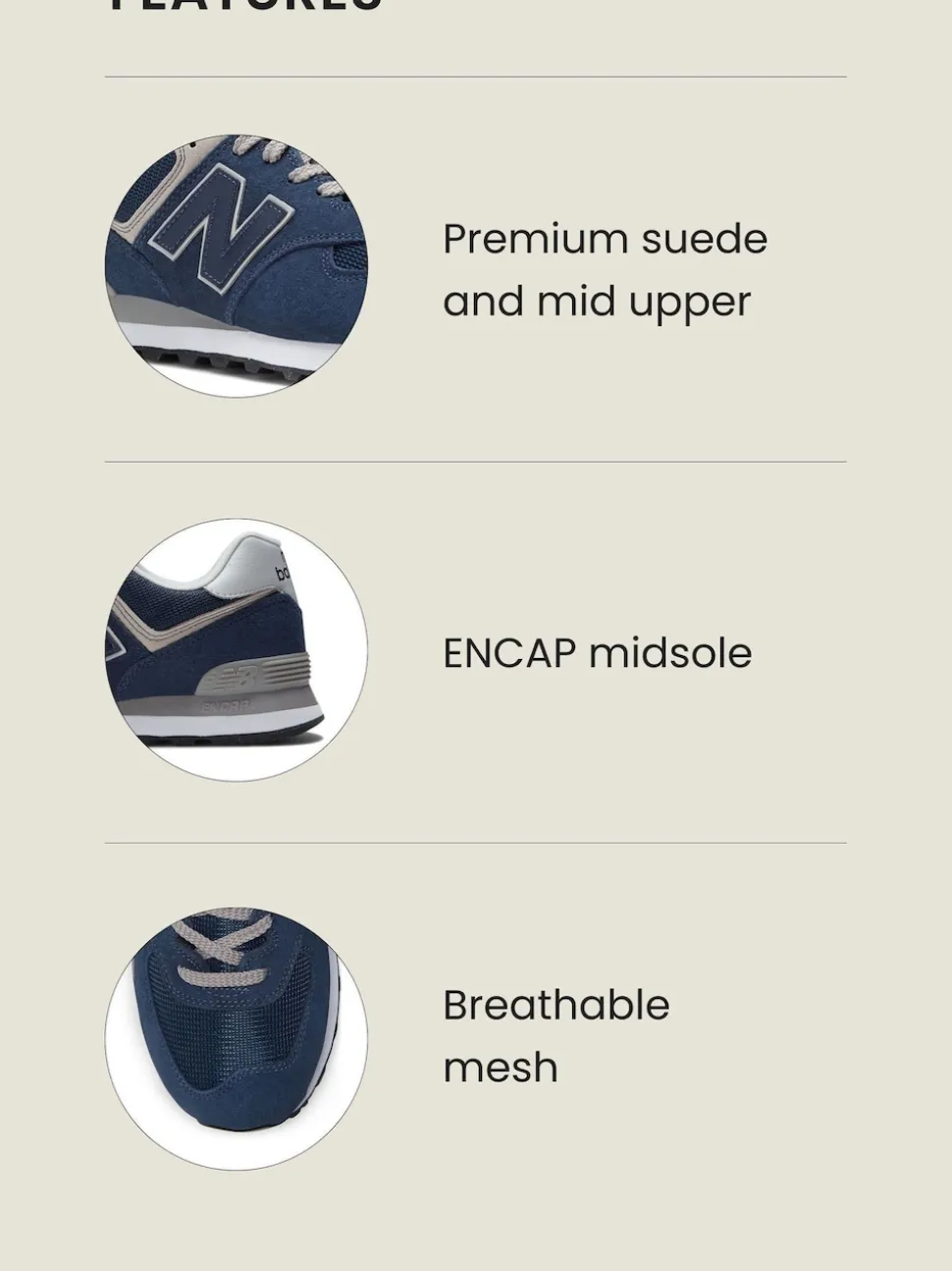 New Balance Navy Blue Mens 574 Trainers