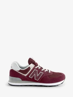 New Balance Red/White Mens 574 Trainers